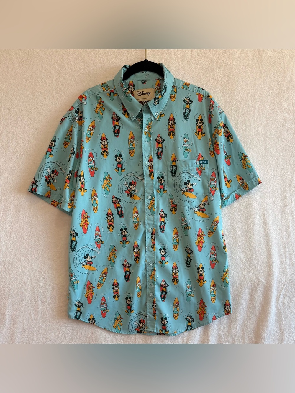 🏄 RSVLTS x Disney Kunuflex Surfing Button Down Shirt – Men’s Large Hawaiian